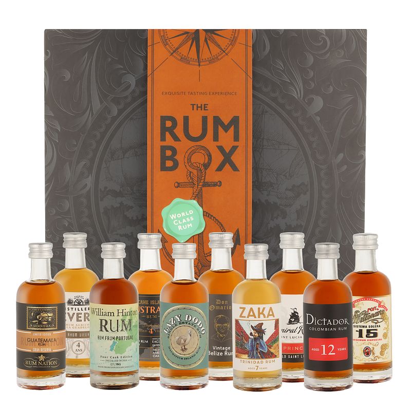 Foto van The rum box by world class rum (10x50ml) 50cl + giftbox