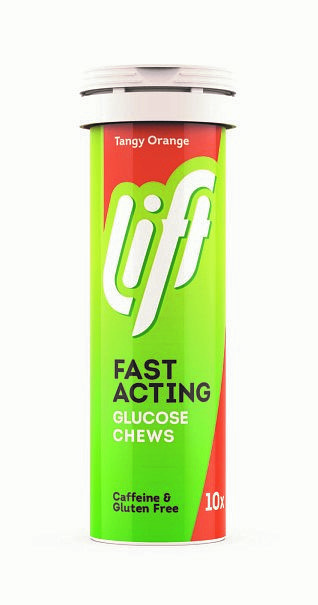 Foto van Lift fast acting glucose kauwtabletten - sinaasappel