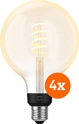 Foto van Philips hue filament white ambiance globe xl 4-pack