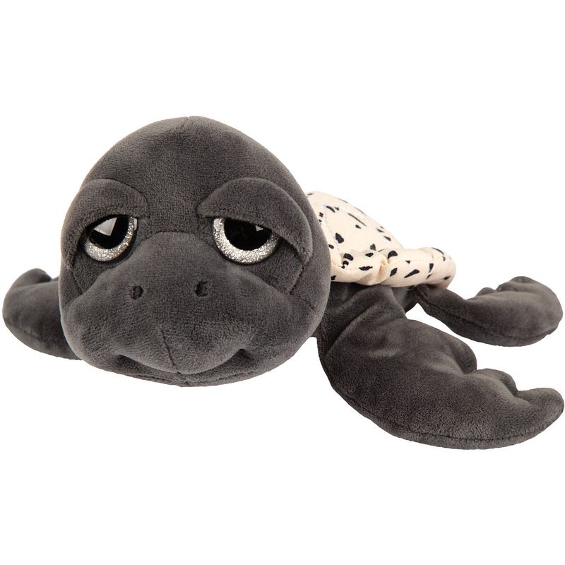 Foto van Suki gifts pluche zeeschildpad jules knuffeldier - cute eyes - donkergrijs - 24 cm - knuffel zeedieren