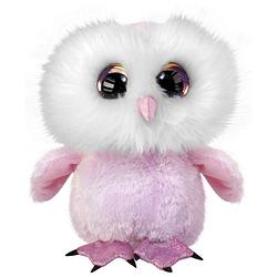 Foto van Lumo stars knuffeluil roze/wit 24 cm