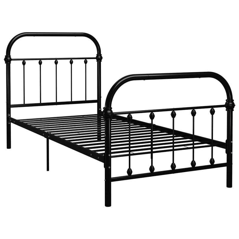 Foto van The living store bedframe metaal zwart 90x200 cm - bed