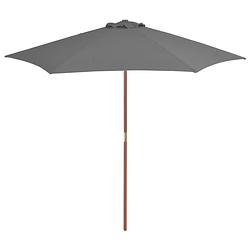 Foto van Vidaxl parasol met houten paal 270 cm antraciet