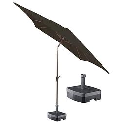 Foto van Kopu® vierkante parasol malaga 200x200 cm met voet - antraciet