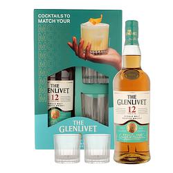 Foto van The glenlivet 12 years double oak + glazen 70cl whisky