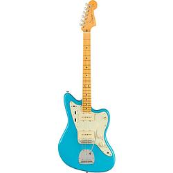 Foto van Fender american professional ii jazzmaster miami blue mn elektrische gitaar met koffer
