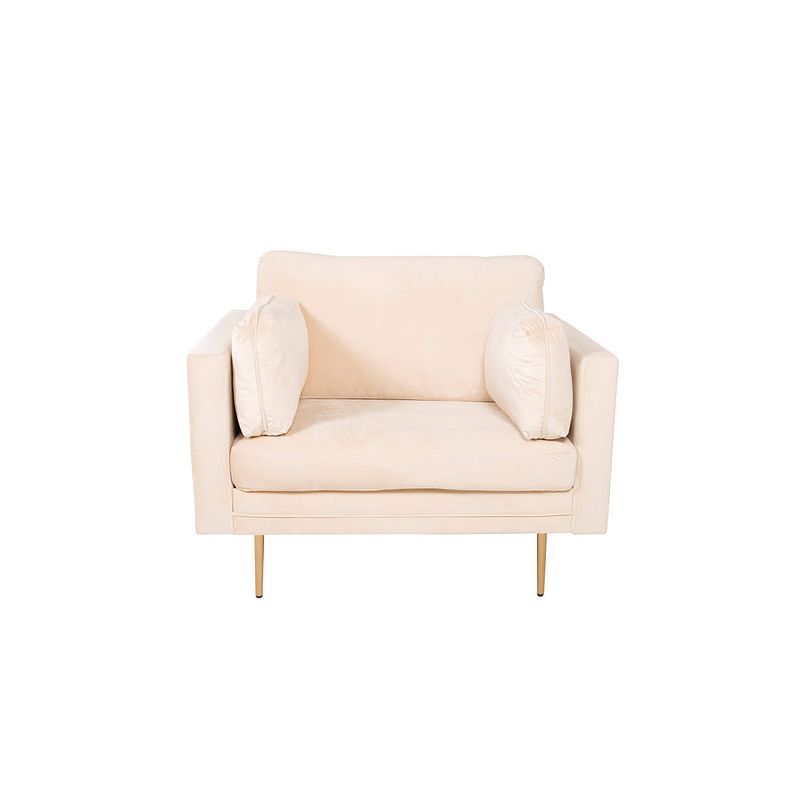 Foto van Boom fauteuil velours lichtbeige.