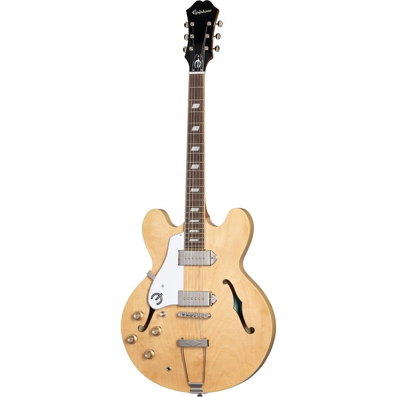 Foto van Epiphone original collection casino lh natural linkshandige semi-akoestische gitaar met premium gigbag