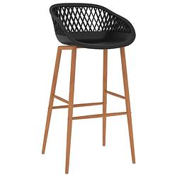 Foto van The living store barstoelen - pp en metaal - 48 x 47.5 x 95.5 cm - zwart