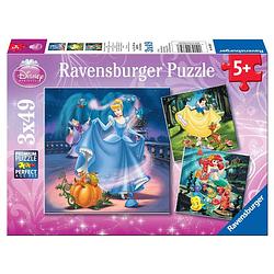 Foto van Ravensburger puzzel disney princess met hun vriendjes - 3 x 49 stukjes
