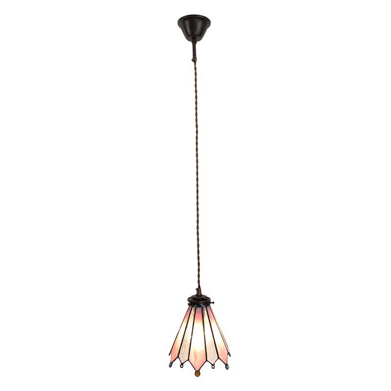 Foto van Clayre & eef roze hanglamp tiffany 18*15*115 cm e14/max 1*25w 5ll-6218