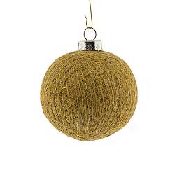 Foto van 1x gouden cotton balls kerstballen decoratie 6,5 cm - kerstbal