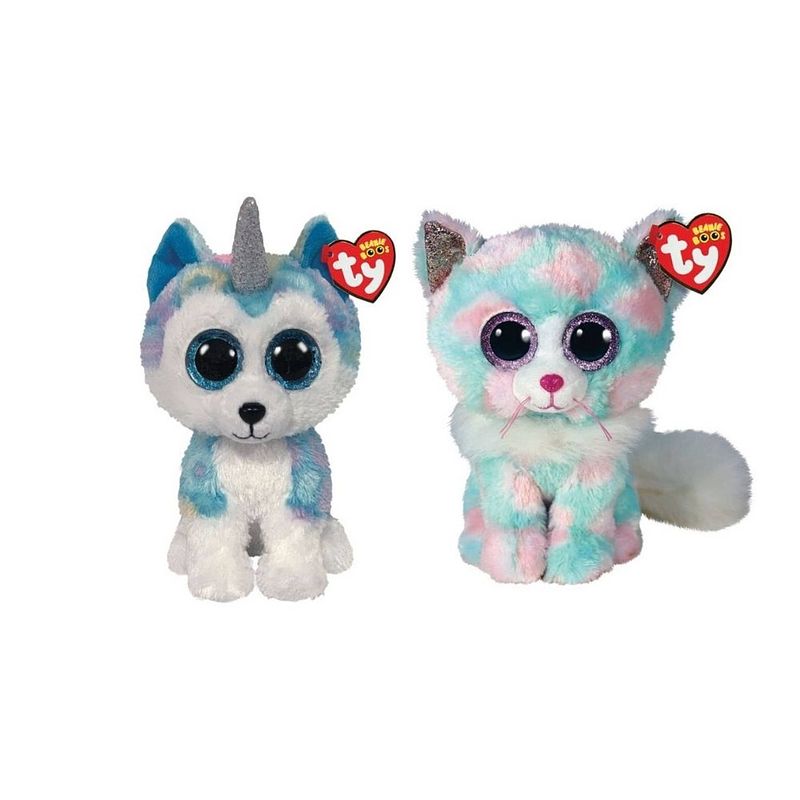 Foto van Ty - knuffel - beanie buddy - helena husky & opal cat