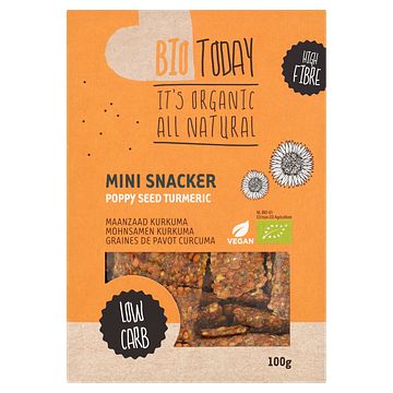 Foto van Biotoday mini snacker maanzaad kurkuma 100g bij jumbo