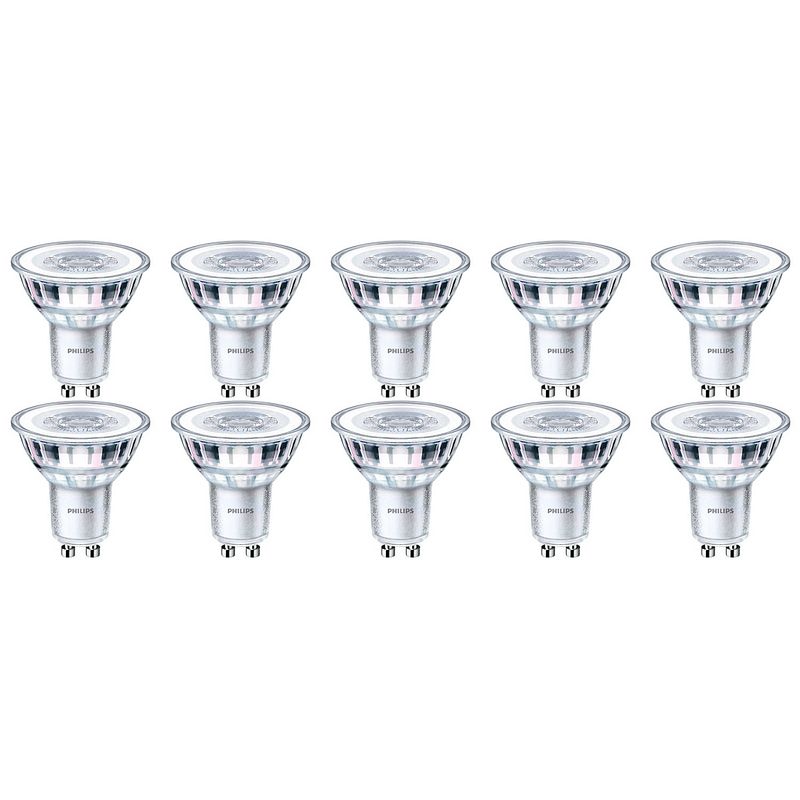 Foto van Philips - led spot 10 pack - corepro 827 36d - gu10 fitting - dimbaar - 4w - warm wit 2700k vervangt 35w