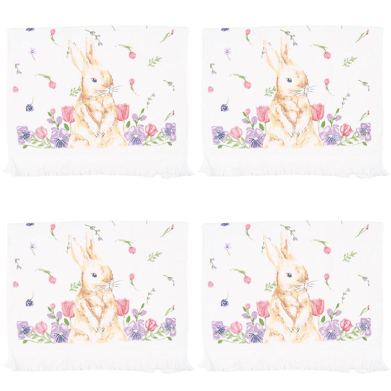 Foto van Haes deco - gastendoek / handdoek - 40x66 cm - 100% katoen - happy bunny