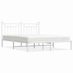 Foto van The living store bedframe - klassiek wit - robuust - 219x187x97cm - metalen constructie