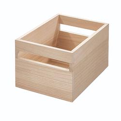 Foto van Idesign - opbergbox met handvat, 25.4 x 19 x 15.2 cm, paulownia hout - idesign eco wood