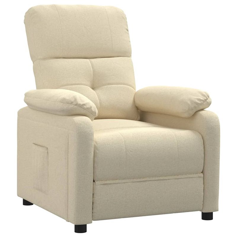 Foto van The living store fauteuil naam - stoelen - 76 x 90 x 100 cm - crème stof