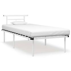 Foto van Vidaxl bedframe metaal wit 90x200 cm