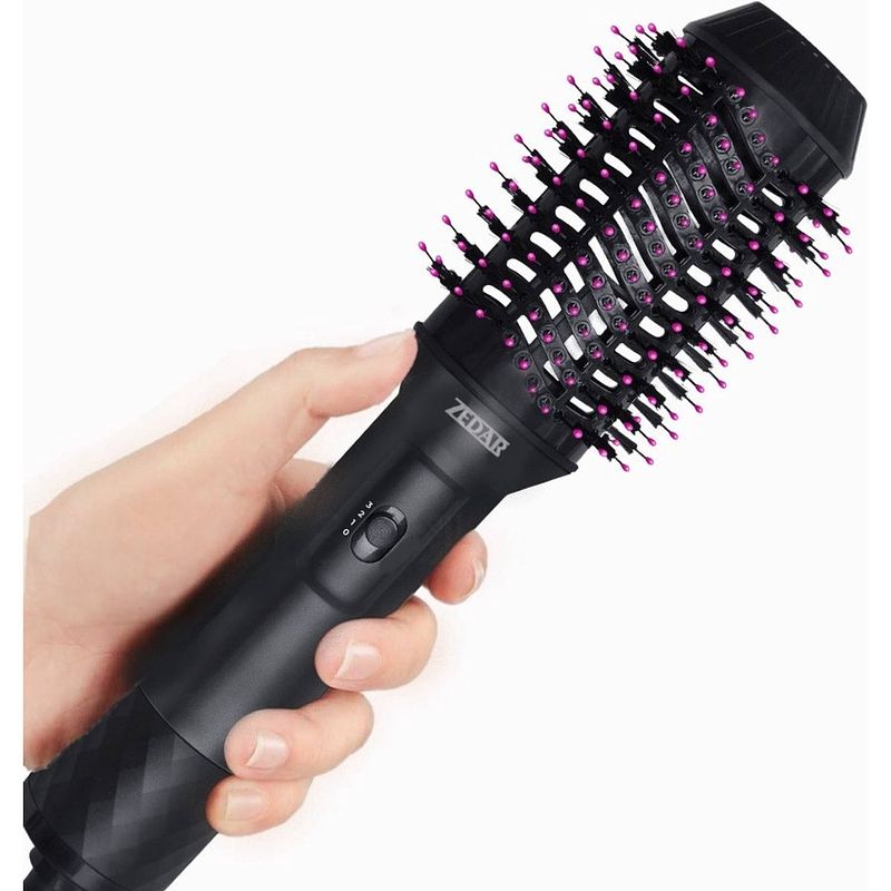 Foto van Fohn borstel 3 in 1 - keramische magic brush voor lang / kort / stijl / krullen - 1200w - zwart van zedar