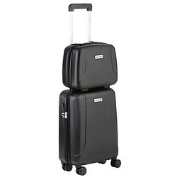 Foto van Carryon skyhopper handbagage en beautycase - 55cm tsa trolley - make-up koffer - zwart