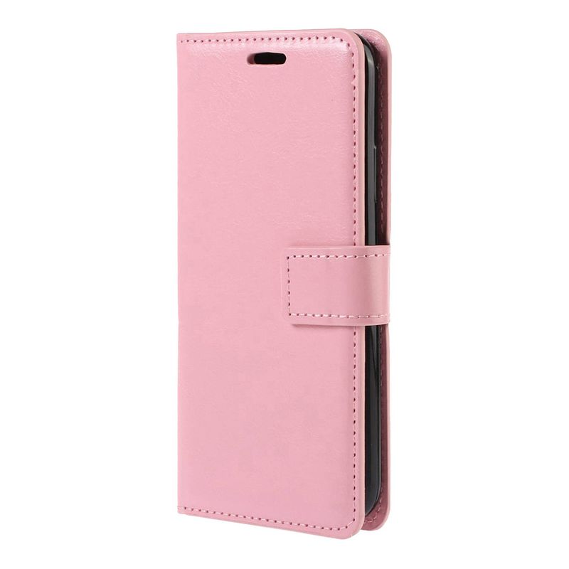 Foto van Basey xiaomi 12 hoesje bookcase hoes flip case book cover - xiaomi 12 hoes book case hoesje - licht roze