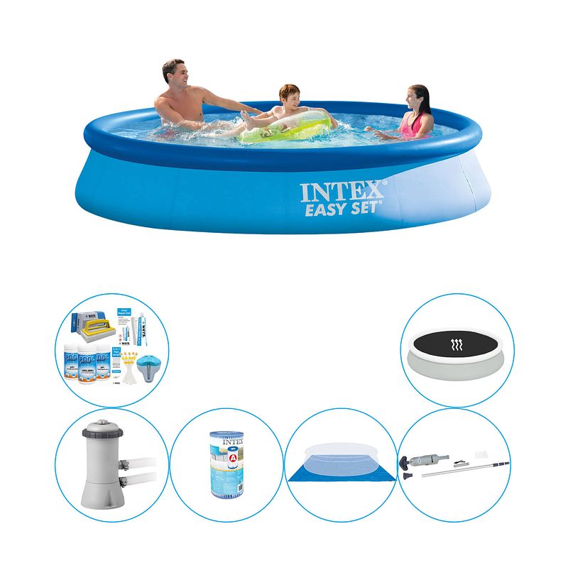 Foto van Deluxe zwembad pakket - intex easy set rond 366x76 cm