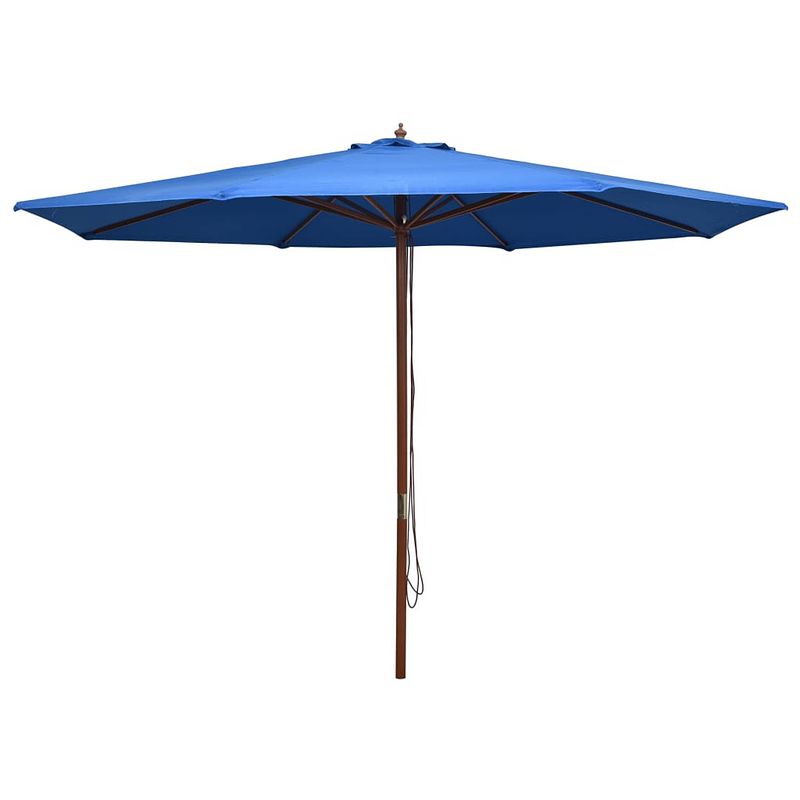 Foto van Vidaxl parasol met houten paal 350 cm blauw