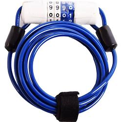 Foto van Fietsslot kabelslot cijferslot 180cm x 4mm blauw - combinatieslot - combination lock