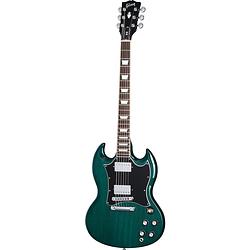 Foto van Gibson sg standard translucent teal elektrische gitaar met premium gigbag