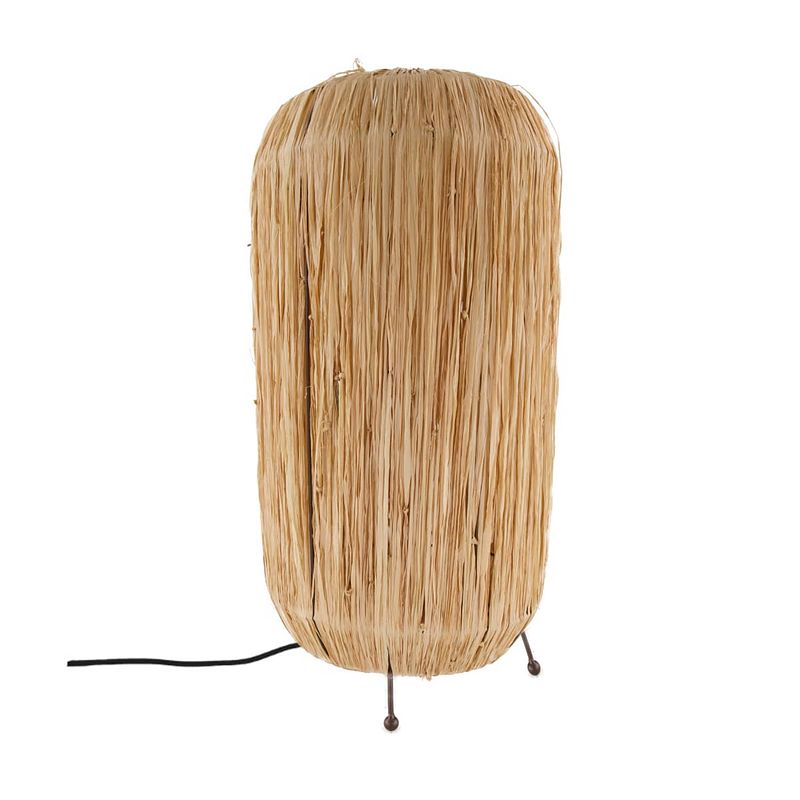 Foto van Dknc - staande lamp - raffia 28x28x58cm - beige