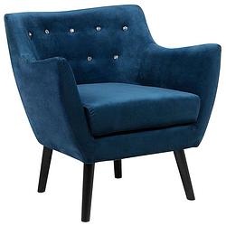 Foto van Beliani drammen - fauteuil-blauw-fluweel