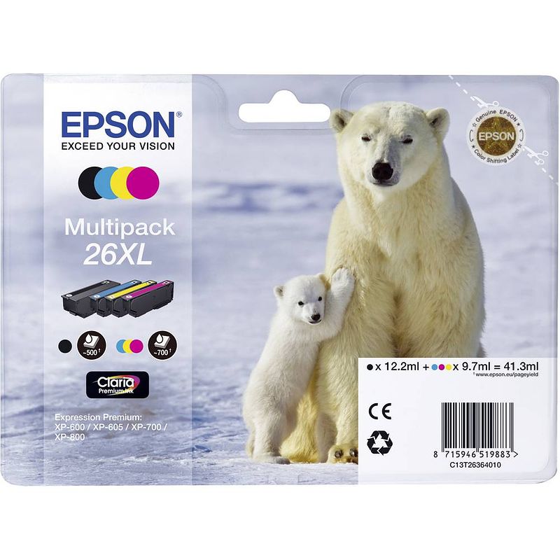 Foto van Epson 26xl multipack zwart en kleur cartridge