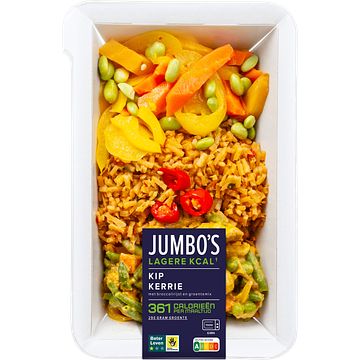 Foto van Jumbo'ss kip kerrie met een lagere kcal 450g aanbieding bij jumbo | 25% korting