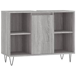 Foto van The living store badkaast pacific - badkaast - 80 x 33 x 60 cm - grijs sonoma eiken