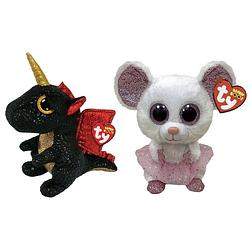 Foto van Ty - knuffel - beanie boo's - grindal dragon & nina mouse