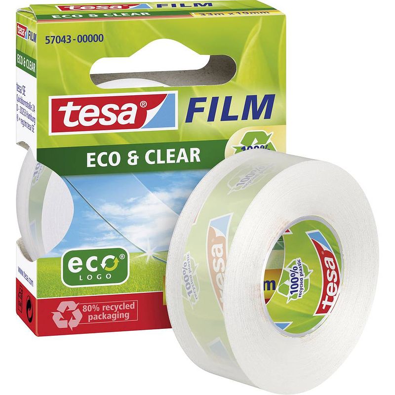 Foto van Tesa 57035-00000-01 tesafilm eco & clear transparant (l x b) 10 m x 15 mm 1 stuk(s)