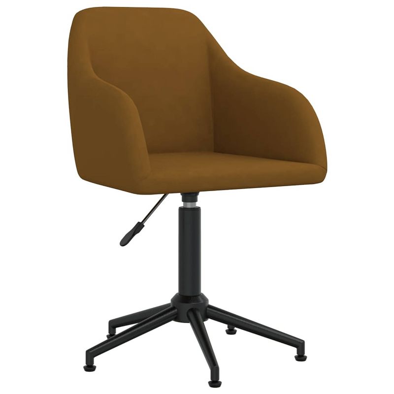 Foto van The living store draaibare eetkamerstoelen - bruin - fluweel - 53 x 51.5 x (77 - 89) cm - gasveer - 360 graden