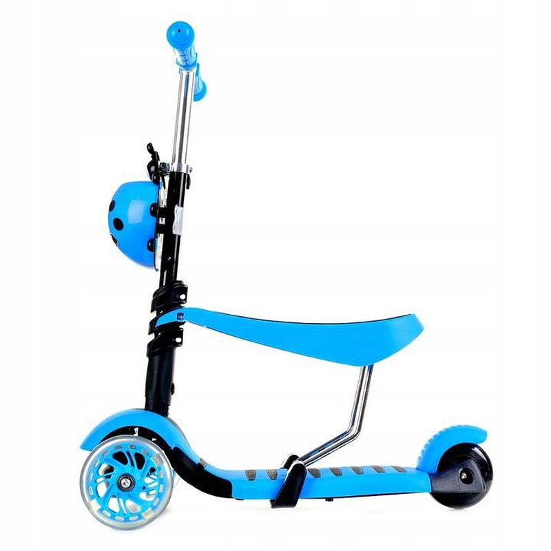 Foto van Mini scooter - zadel step met 3 wielen - driewieler - led wielen - blauw
