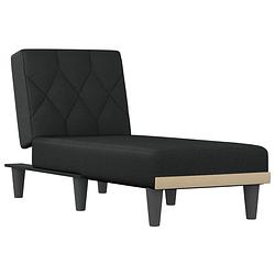 Foto van The living store verstelbare chaise longue - multifunctioneel - comfortabel - stevig frame - zwarte stof - 55x140x70cm