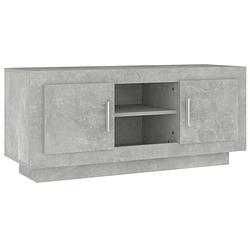 Foto van The living store stereokast betongrijs - 102 x 35 x 45 cm - praktisch hifi-meubel