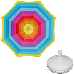 Foto van Parasol - regenboog - d160 cm - incl. draagtas - parasolvoet - 42 cm - parasols