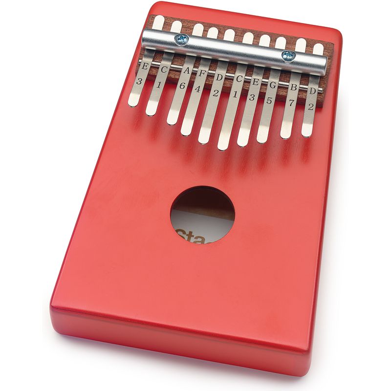 Foto van Stagg 10 keys kid kalimba red met beschermhoesje