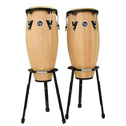 Foto van Latin percussion lpa646b-aw lp aspire wood congas 10+11 + stand