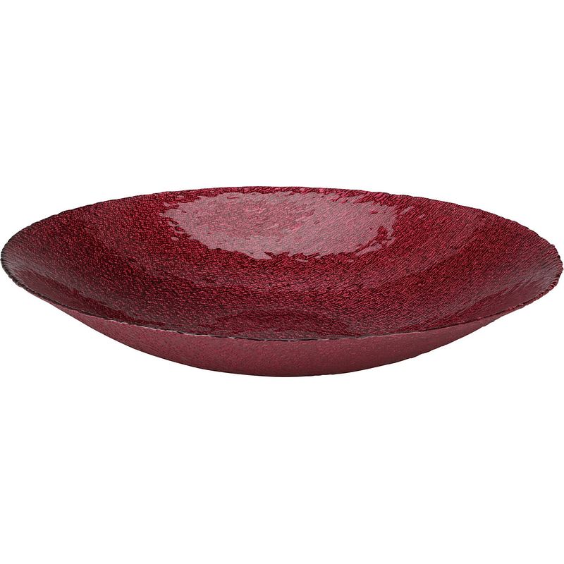 Foto van Glazen decoratie schaal/fruitschaal rood rond d40 x h7 cm - fruitschalen