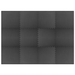 Foto van The living store puzzelsportmat - 12 stks - 60 x 60 x 1 cm - zwart - eva-schuim