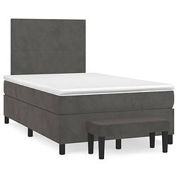 Foto van The living store boxspringbed - bed - 203 x 120 x 118/128 cm - donkergrijs