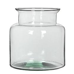 Foto van Bloemenvaas mathew - gerecycled glas - transparant - d19 x h18 cm - vazen