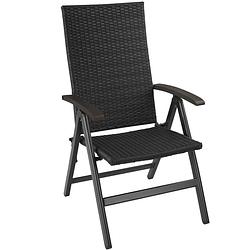 Foto van Tectake® - wicker tuinstoel canberra opklapbaar - zwart - 404570